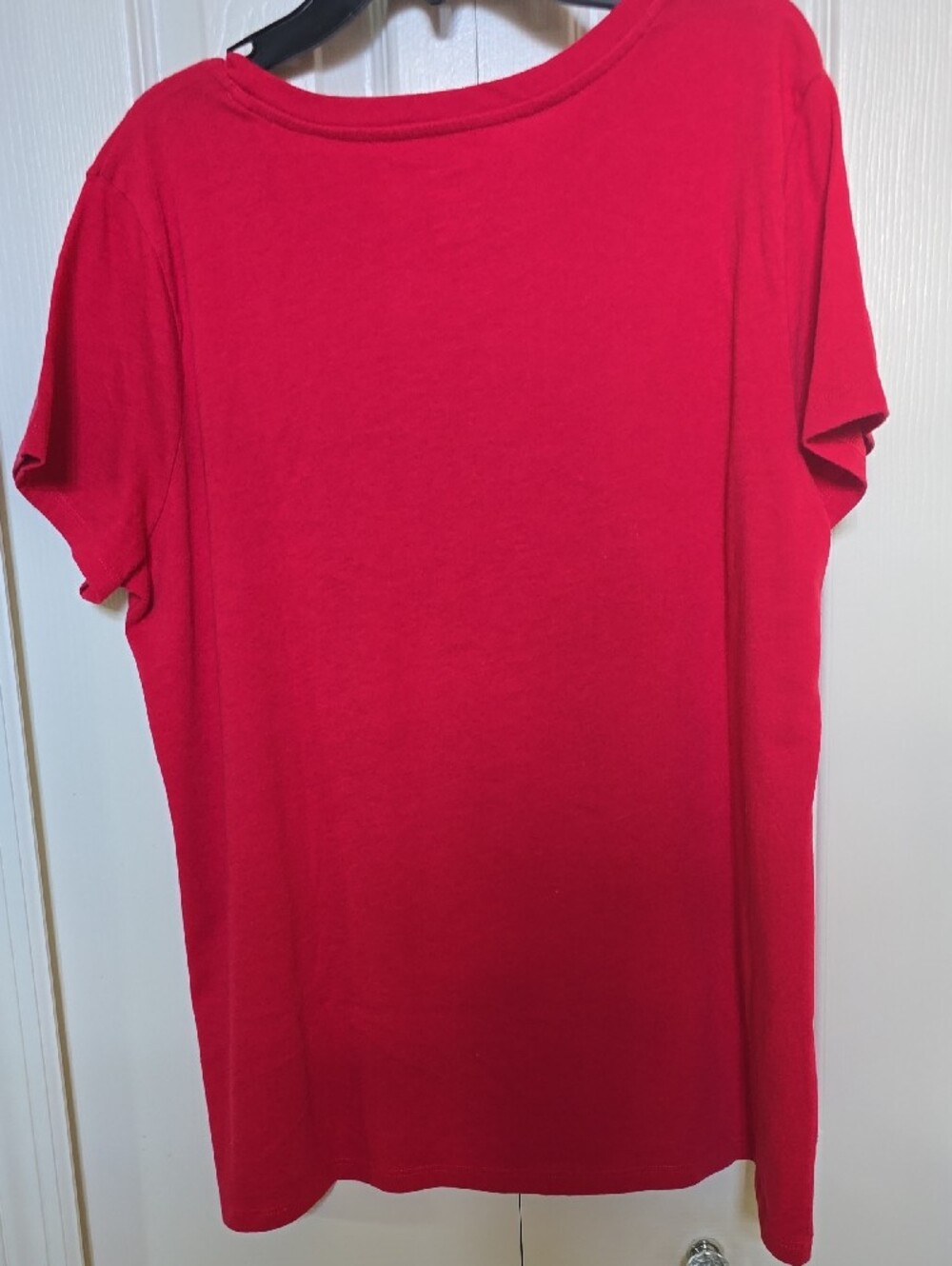 Bright Red Crewneck Tee with Star Detail - Picture 3 of 3